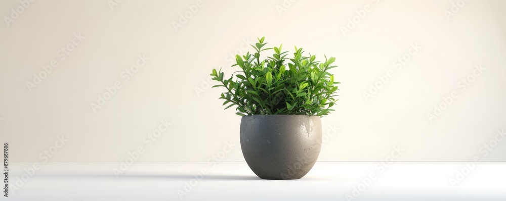 Isolated green plant in pot on white background mockup, 4K hyperrealistic photo Isolated green plant in pot on white background mockup, 4K hyperrealistic photo