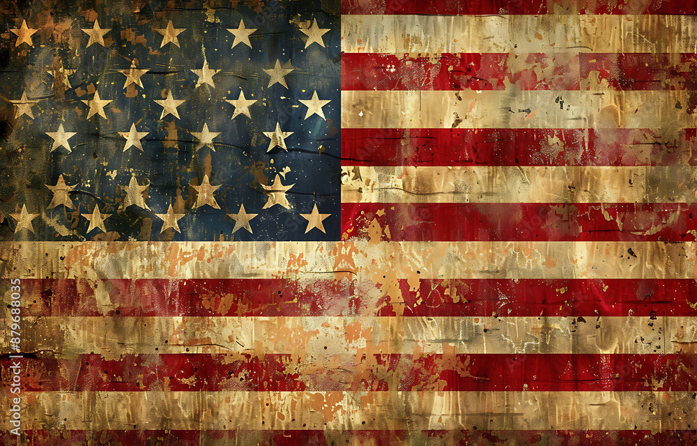 Closeup Of Grunge American Flag Closeup Of Grunge American Flag