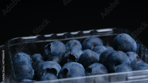 blueberry berries close-up macro video