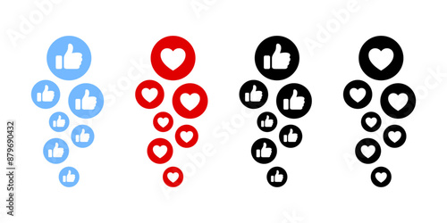 Like icons flying. Thumb up icons