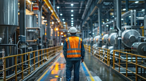 OT security system, featuring industrial control protection interface, in a manufacturing plant environment, emphasizing operational safety. 