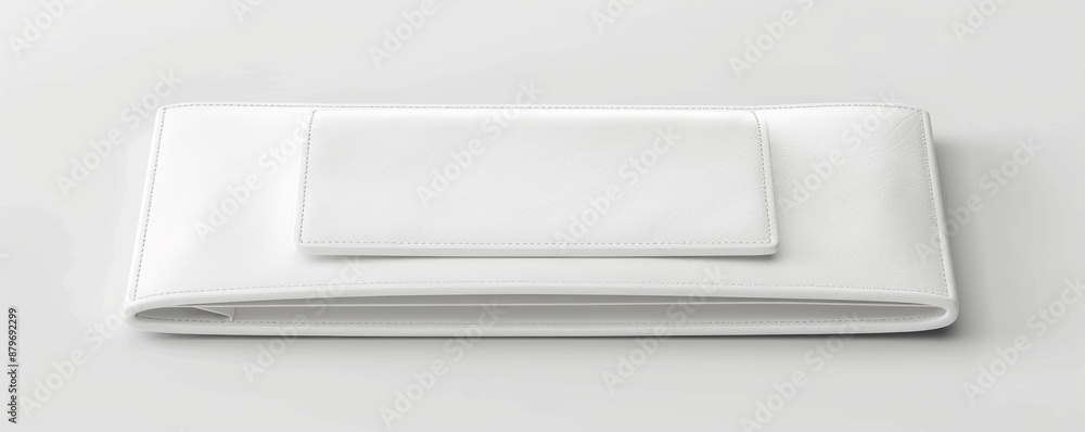 Isolated white wallet on white background mockup, 4K hyperrealistic photo Isolated white wallet on white background mockup, 4K hyperrealistic photo