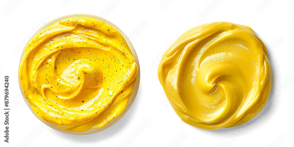 Yellow Mustard Sauce Spread on Clear Background Yellow Mustard Sauce Spread on Clear Background