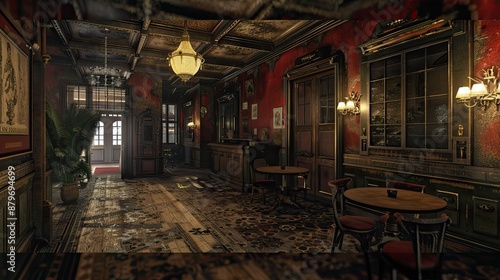 Western Architecture. AI generated art illustration.