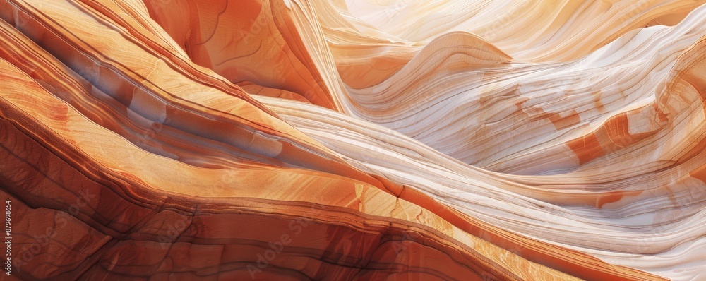 Obraz premium Smooth sandstone with layered colors, 4K hyperrealistic photo