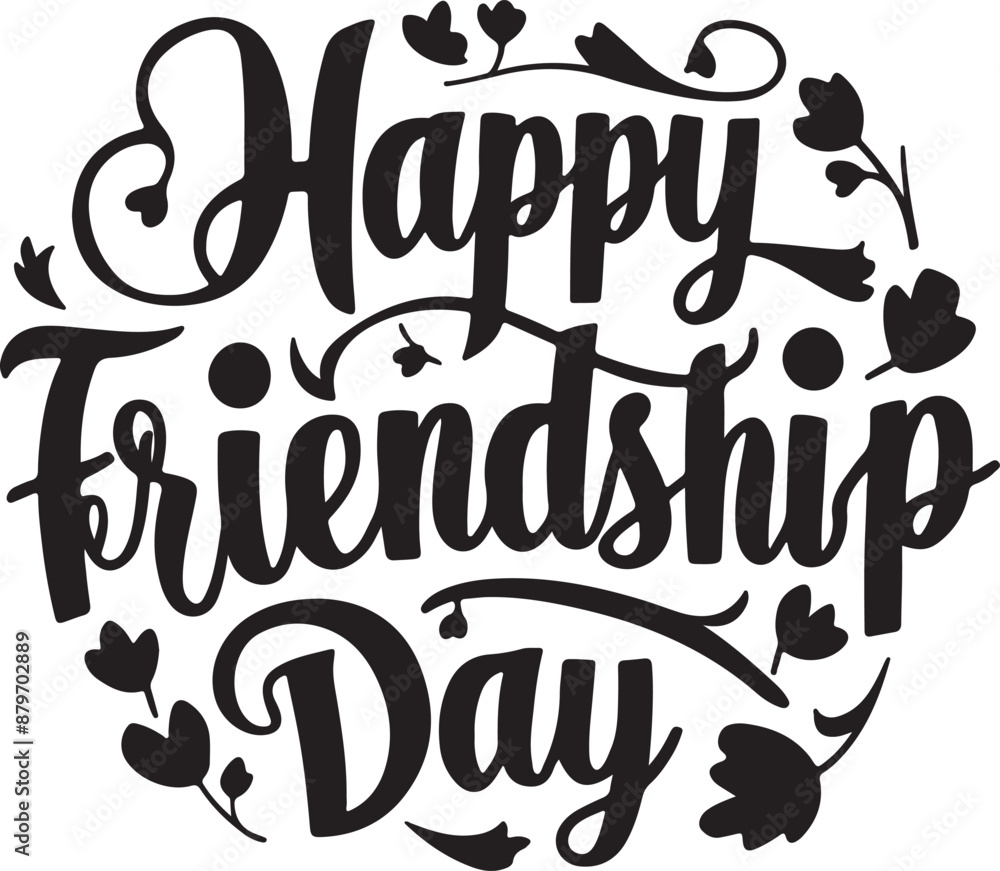 Happy Friendship Day with Typography,Calligraphy Vector Happy Friendship Day with Typography,Calligraphy Vector