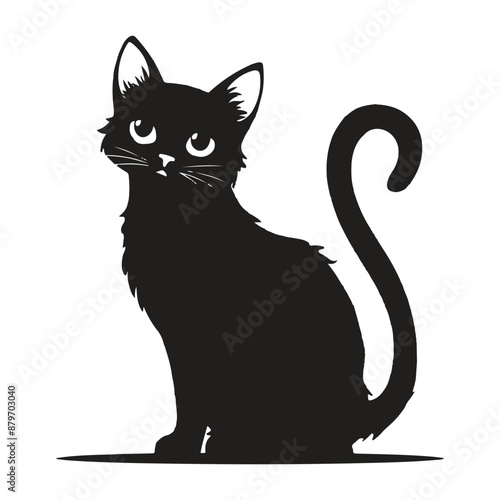 Wallpaper Mural A Beautiful Cat in silhouette vector illustration Torontodigital.ca
