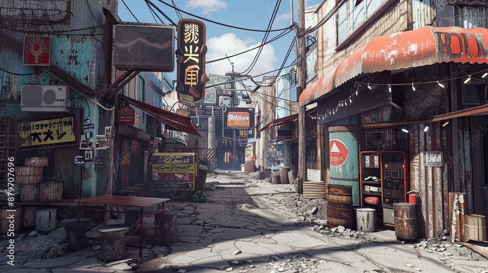 Naklejka premium Spellbound Marketplaces. AI generated art illustration.