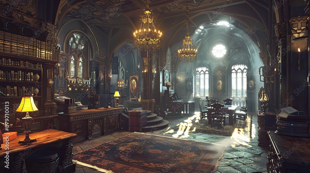 Obraz premium Untouched Antiquity Realms. AI generated art illustration.