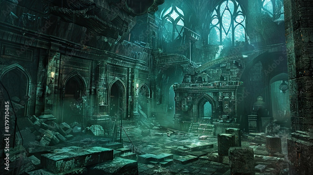 Obraz premium Untouched Antiquity Realms. AI generated art illustration.