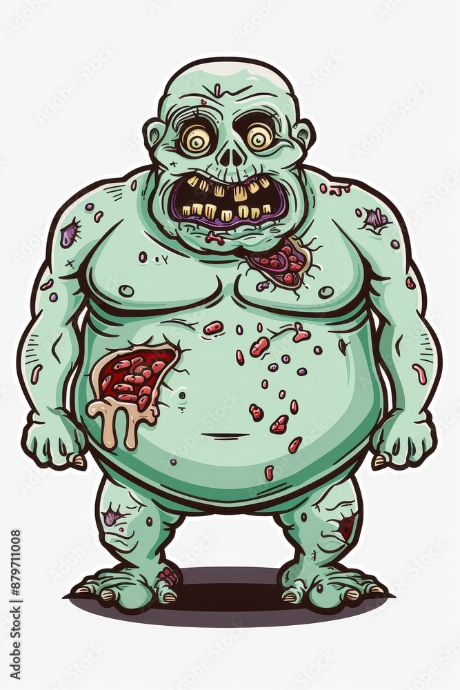 Cartoon of a horrifying zombie in a grotesque state of decay. Perfect for Halloween or horror-related designs. Cartoon of a horrifying zombie in a grotesque state of decay. Perfect for Halloween or horror-related designs.