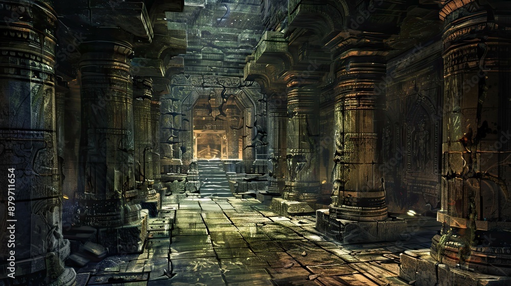 Forgotten Temples. AI generated art illustration. Forgotten Temples. AI generated art illustration.