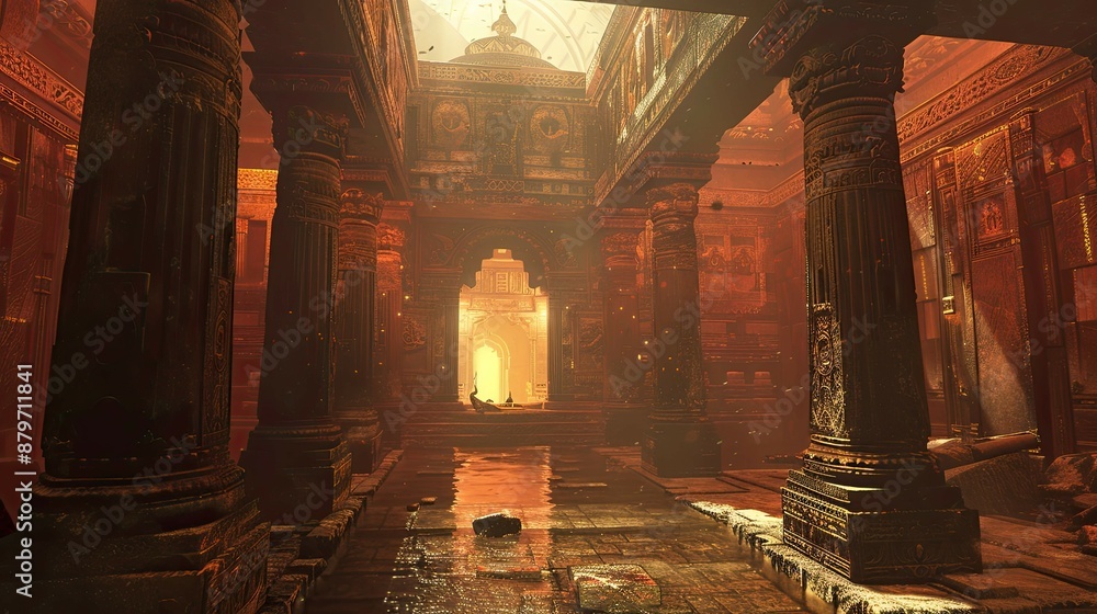 Forgotten Temples. AI generated art illustration. Forgotten Temples. AI generated art illustration.