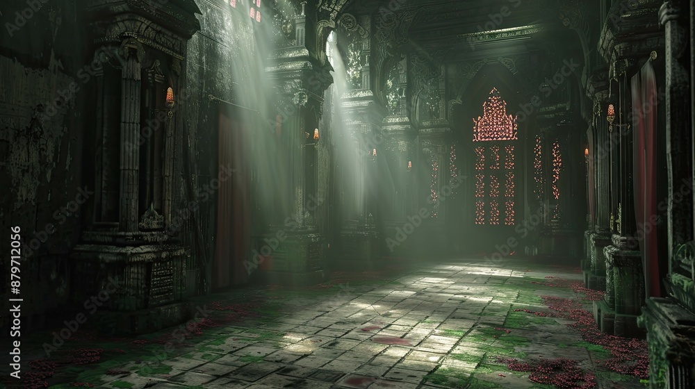 Forgotten Temples. AI generated art illustration. Forgotten Temples. AI generated art illustration.