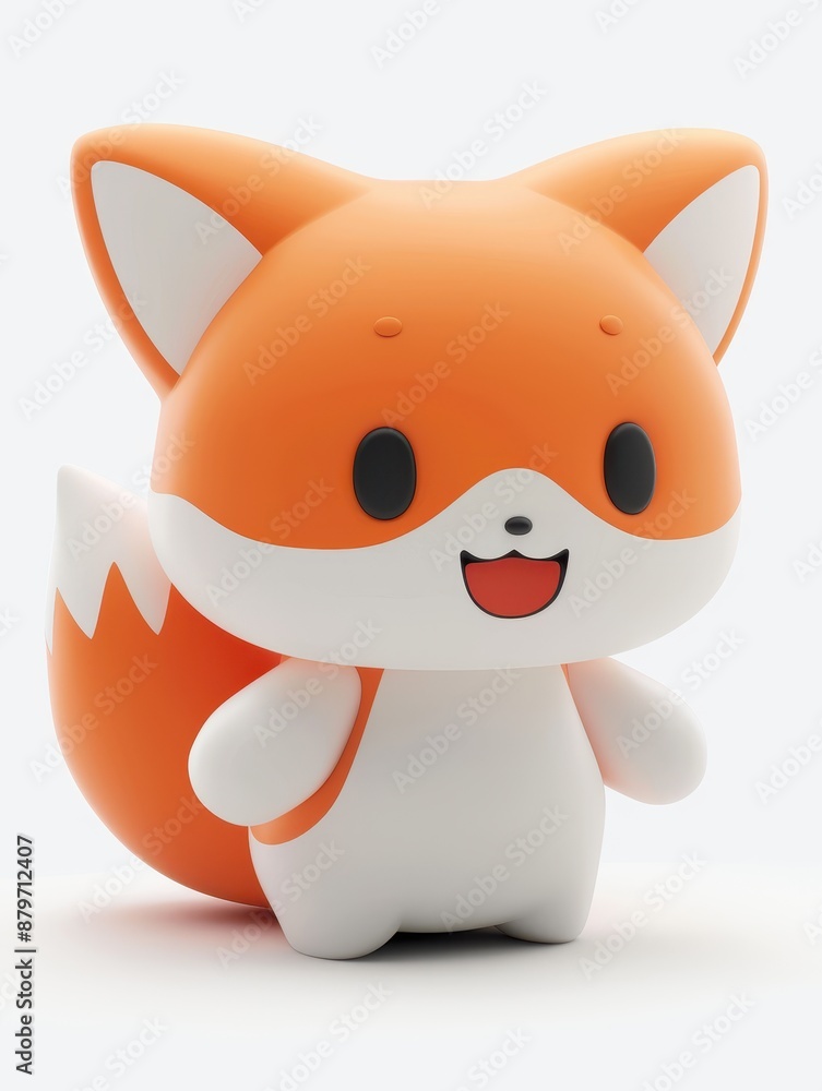 Cute cartoon fox character with orange and white fur, smiling happily. ed in a playful and colorful style. Cute cartoon fox character with orange and white fur, smiling happily. ed in a playful and colorful style.