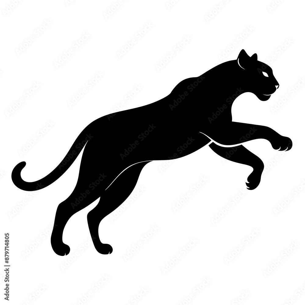 A Panther is jumping vector silhouette A Panther is jumping vector silhouette