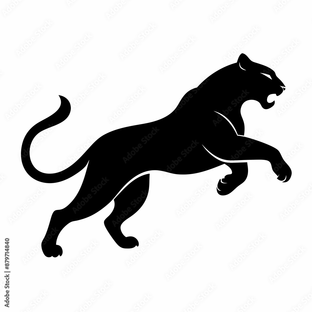 Fototapeta premium A Panther is jumping vector silhouette 