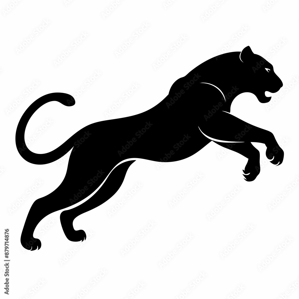 A Panther is jumping vector silhouette A Panther is jumping vector silhouette