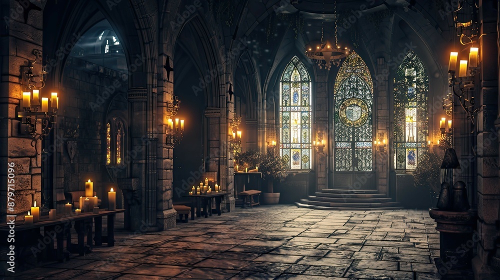 Obraz premium Magical Architecture. AI generated art illustration.