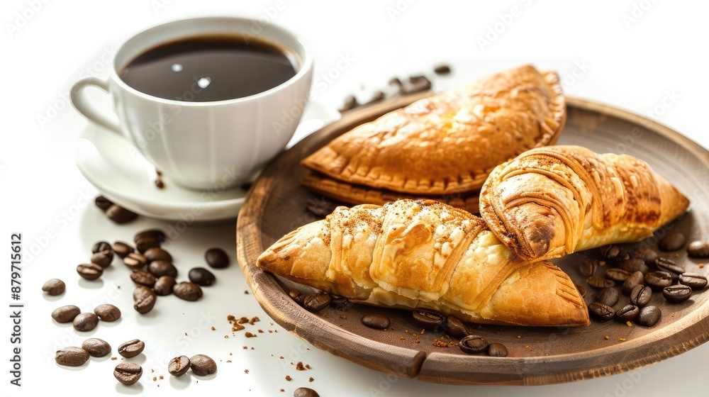 Coffee and croissants, a classic breakfast combination. Coffee and croissants, a classic breakfast combination.