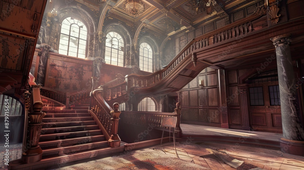 Obraz premium Magical Architecture. AI generated art illustration.
