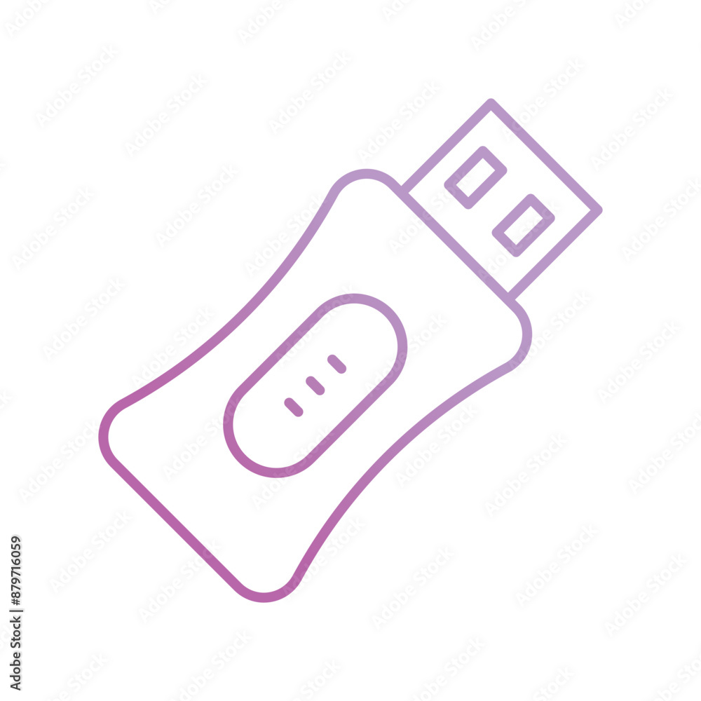 usb flash drive gradient icon with white background vector stock illustration usb flash drive gradient icon with white background vector stock illustration