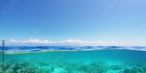 warm transparent sea in the rays of the summer sun , background