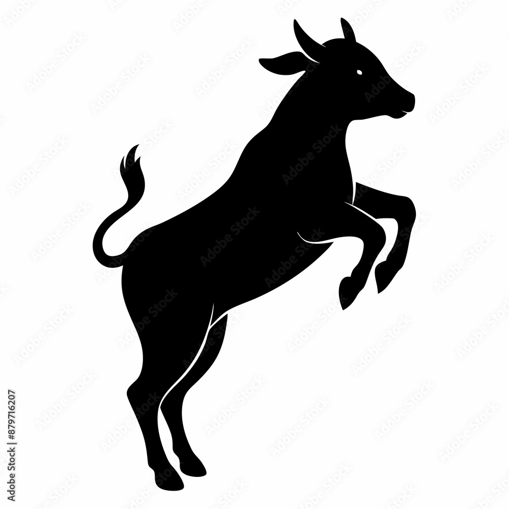 Fototapeta premium A Cow is jumping vector silhouette 