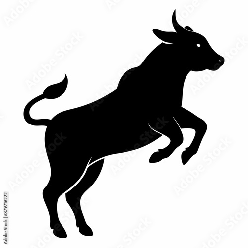 A Cow is jumping vector silhouette  