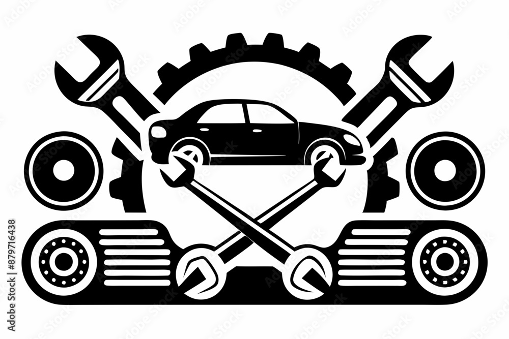 Naklejka premium Automotive repair tool icon vector silhouette