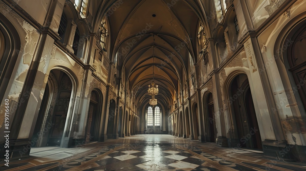 Fototapeta premium Magical Architecture. AI generated art illustration.