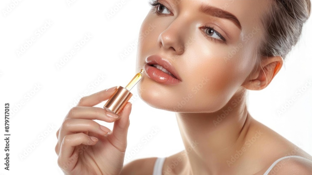 Highresolution photograph of a young woman with clear skin smiling naturally, isolated on white background,, asia,china Highresolution photograph of a young woman with clear skin smiling naturally, isolated on white background,, asia,china