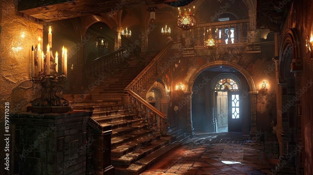 Magical Architecture. AI generated art illustration. Magical Architecture. AI generated art illustration.