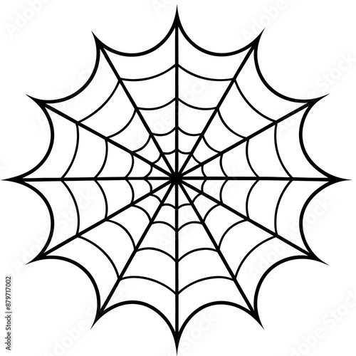 An intricate web spun by a spider vector silhouette 