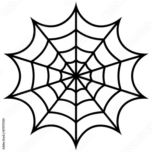 An intricate web spun by a spider vector silhouette 