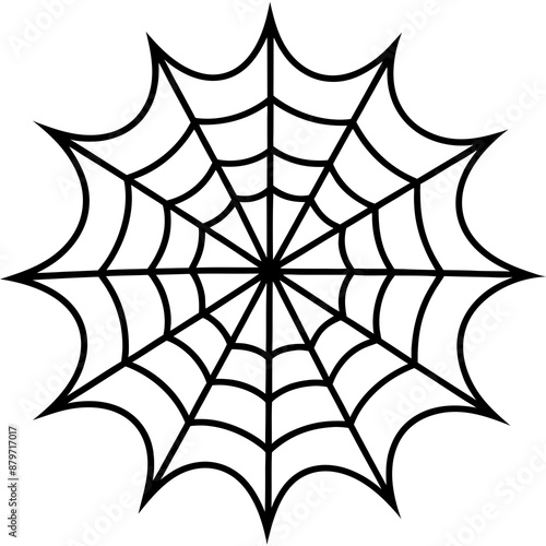An intricate web spun by a spider vector silhouette 