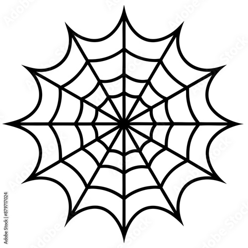 An intricate web spun by a spider vector silhouette 