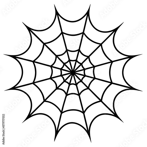 An intricate web spun by a spider vector silhouette 
