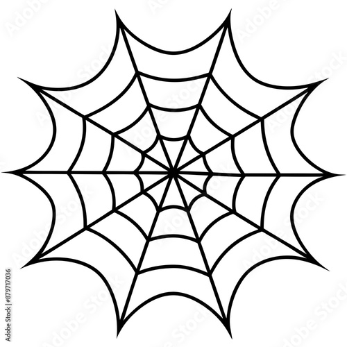 An intricate web spun by a spider vector silhouette 