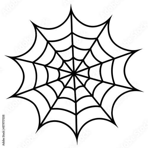 An intricate web spun by a spider vector silhouette 