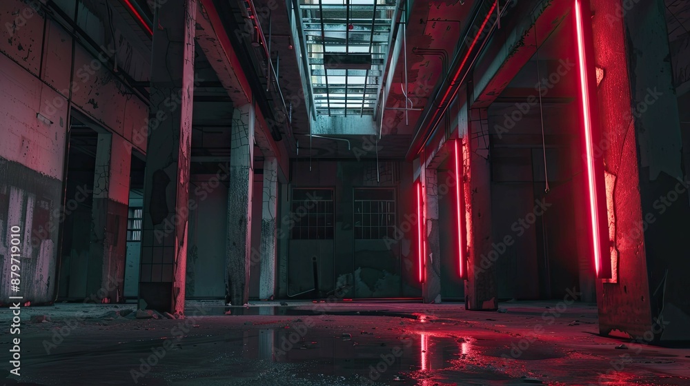 Neopunk Architecture Environment. AI generated art illustration. Neopunk Architecture Environment. AI generated art illustration.