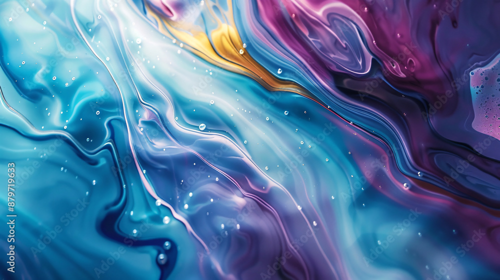 Mesmerizing blend of electric blue, purple, and gold liquid art Mesmerizing blend of electric blue, purple, and gold liquid art