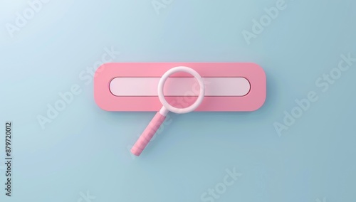 Pink Search Bar with Magnifying Glass photo