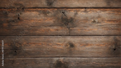 Wallpaper Mural A close-up photo of weathered wooden planks, showcasing the natural beauty of wood grain, knots, and cracks. The warm brown tones and rough texture create a rustic and vintage aesthetic. Torontodigital.ca