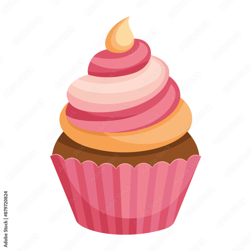 Illustration of Sweet dessert gourmet iced cupcake Illustration of Sweet dessert gourmet iced cupcake
