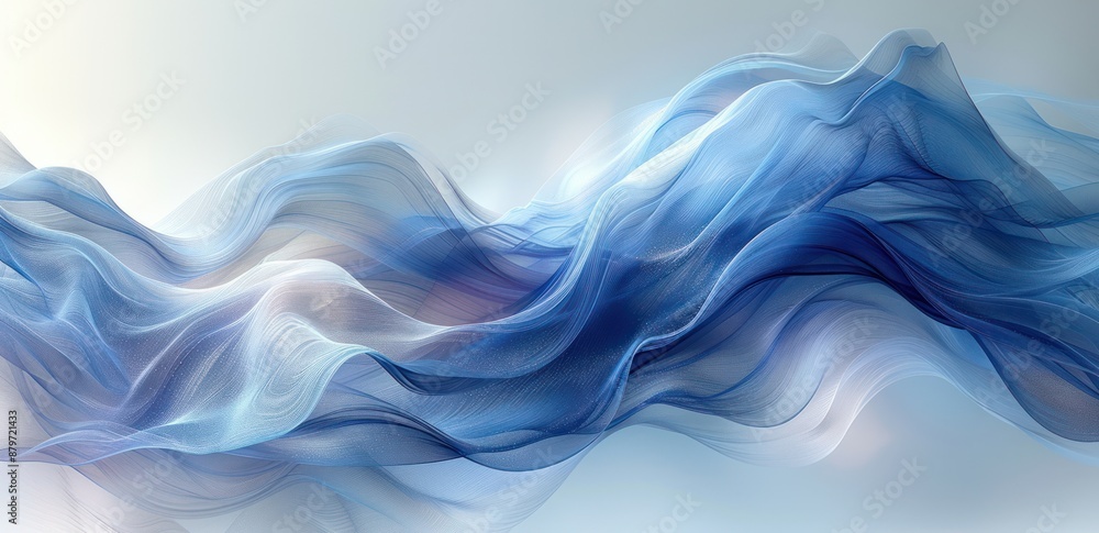 Fototapeta premium Abstract Blue and White Wave Pattern
