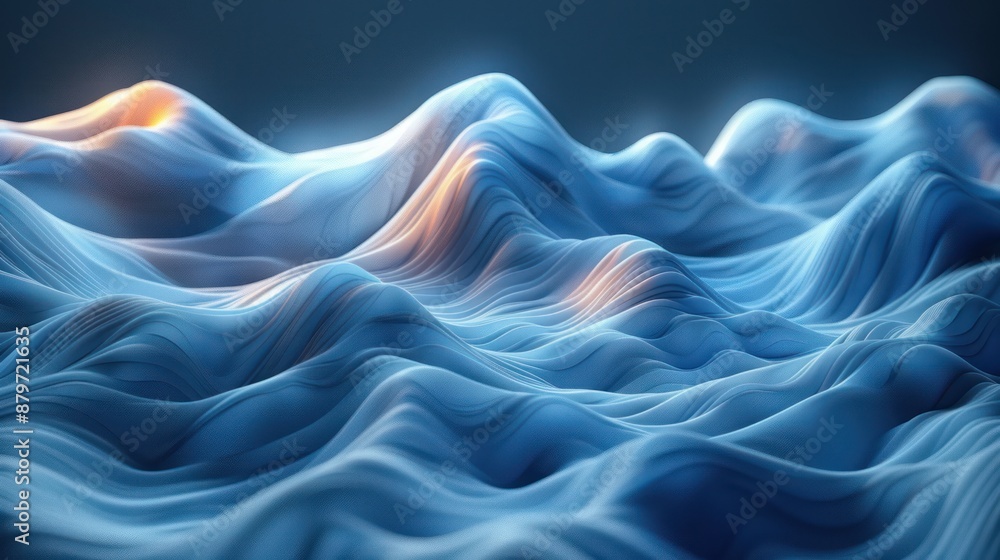 Obraz premium Abstract Blue Wave Landscape