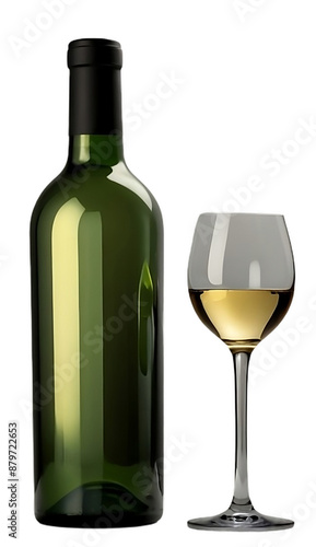 Wallpaper Mural Exclusive Wine Bottle and Glass Template for Luxury Wines, Empty very very luxury wine bottle and wine glass template on Transparent background. Torontodigital.ca