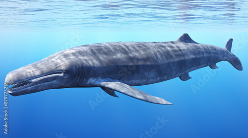 Prehistoric realistic livyatan melvillei ,a giant megalodon ancestor, swims underwater