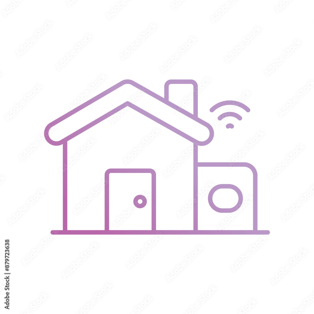 smart home gradient icon with white background vector stock illustration smart home gradient icon with white background vector stock illustration